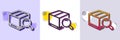 Search package line icon. Delivery box sign. Halftone dotted pattern. Vector