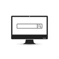 Search page on computer screen icon. Search in web browser. Search bar. Vector