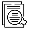 Search paper icon outline vector. Hall event