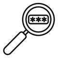 Search password icon outline vector. Data cipher