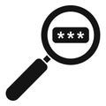 Search password icon simple vector. Data cipher