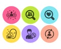 Search people, Search employees and Recruitment icons set. Face cream, Person info signs. Vector