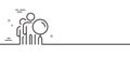 Search people line icon. Find employee sign. Minimal line pattern banner. Vector