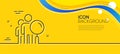 Search people line icon. Find employee sign. Minimal line yellow banner. Vector