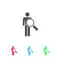 Search person icon flat