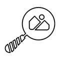 Search photos, Find images line icon. Outline vector graphics