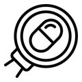 Search pill drug icon outline vector. Sugar aid case