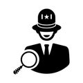 Search police, White hat seo icon. Black vector graphics