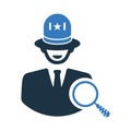 Search police, White hat seo icon. Glyph vector isolated on a white background