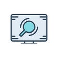 Color illustration icon for Search Process, magnifer and find Royalty Free Stock Photo