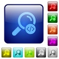 Search programming code color square buttons Royalty Free Stock Photo