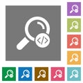 Search programming code square flat icons Royalty Free Stock Photo