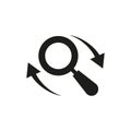 Search refresh icon. Magnifying arrow symbol. Data update Vector. Control interface element Royalty Free Stock Photo