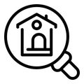 Search rent house icon, outline style Royalty Free Stock Photo