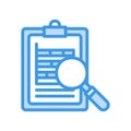 Search report icon in blue style about marketing and growth for any projects Royalty Free Stock Photo