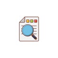 Search report vector line flat icon