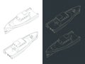 Search and rescue boat isometric blueprints