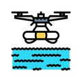 search rescue drone color icon vector illustration