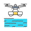 search rescue drone color icon vector illustration