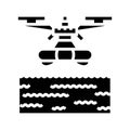 search rescue drone glyph icon vector illustration