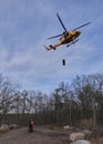 Search and Rescue Helicopter Lifting Stretcher Royalty Free Stock Photo