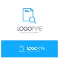 Search, Research, File, Document Blue outLine Logo with place for tagline