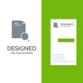 Search, Research, File, Document Grey Logo Design and Business Card Template Royalty Free Stock Photo