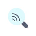 Search, Research, Wifi, Signal  Flat Color Icon. Vector icon banner Template Royalty Free Stock Photo