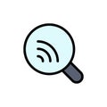 Search, Research, Wifi, Signal  Flat Color Icon. Vector icon banner Template Royalty Free Stock Photo