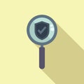 Search secured data icon flat vector. Privacy policy