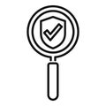 Search secured data icon outline vector. Privacy policy