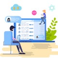 Search Social Personal Profile Vector Illustration