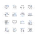 Search Specialist line icons collection. Optimization, Analytics, Algorithms, Keywords, Ranking, Strategy, SEO vector