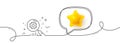 Search statistics line icon. Find analysis sign. Continuous line with 3d star. Vector