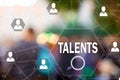 Search Talented employees. Human Resources on  blur background.Concept of search for talented employees, programmers Royalty Free Stock Photo