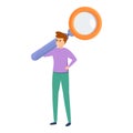 Search task schedule icon, cartoon style