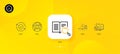 Search text, Collagen skin and Cyber attack minimal line icons. For web application, printing. Vector
