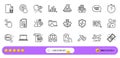 Search text, Diagram graph and Financial documents line icons for web app. Pictogram icon. Line icons. Vector