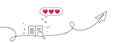 Search text line icon. Find word sign. Continuous line with plane. Vector
