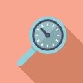 Search time duration icon flat vector. Fixed event