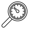 Search time duration icon outline vector. Fixed event