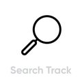 Search Track icon. Editable Vector Stroke.