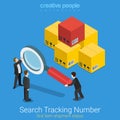 Search tracking number order shipping flat 3d isometric vector