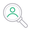 Search user thin line color vector icon