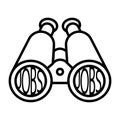 Search vacancy binoculars line icon.