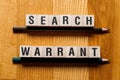 Search warrant words concept