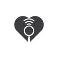 Search wifi heart shape concept logo vector. Royalty Free Stock Photo