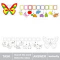 Search the word BUTTERFLY. Find hidden word