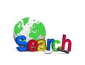 Search word with globe Royalty Free Stock Photo