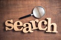 SEARCH word with Magnifying Glass